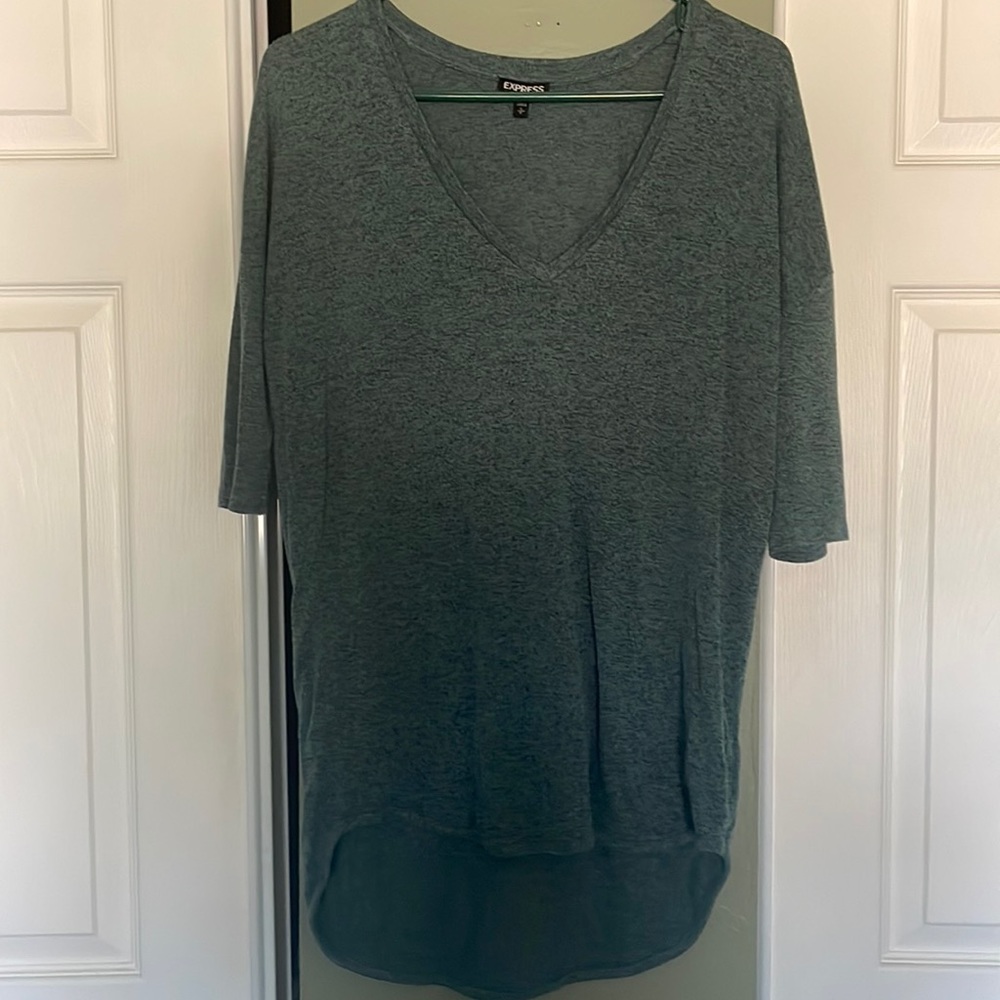 Women’s Express V Neck Green Sweater, Size Small